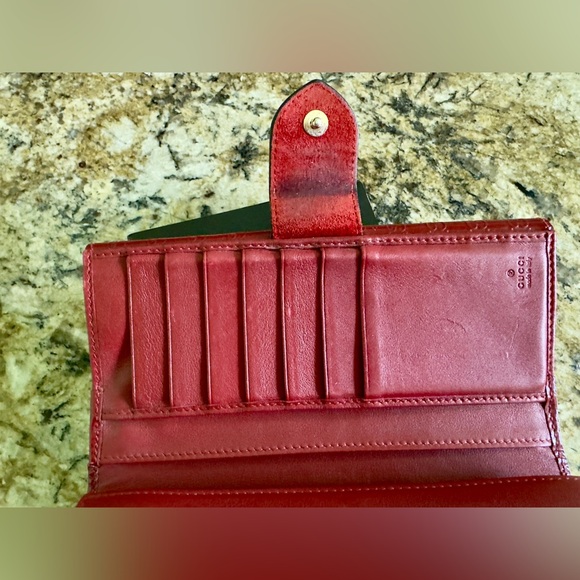 Gucci Guccissima Lovely Heart Continental Long Wallet Red - Picture 11 of 15